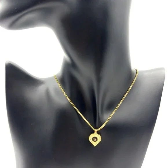 Christian Dior Vintage Rhinestone Crystal Round Necklace Gold Plated